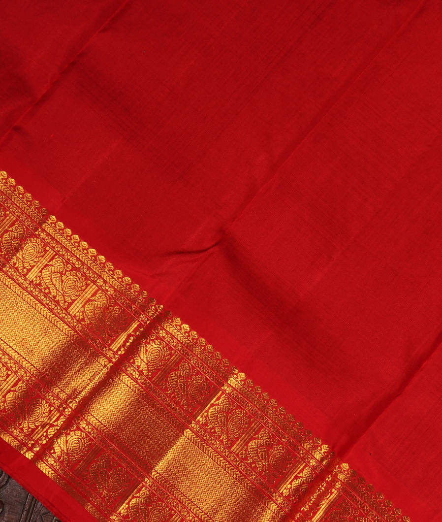 Bottle Green Handwoven Kanjivaram Silk Kids Pavadai T3789152