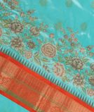 Blue Soft Silk Embroidery Saree T3696821