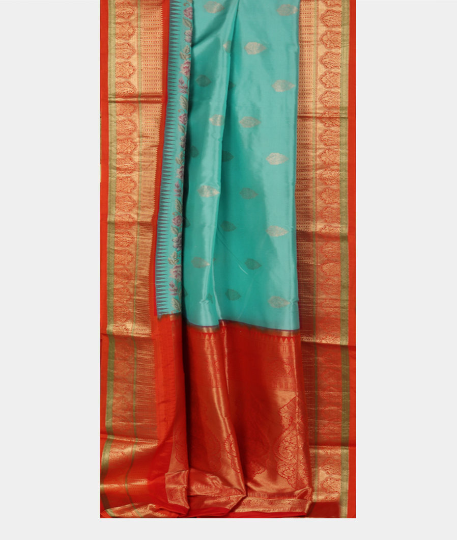 Blue Soft Silk Embroidery Saree T3696822