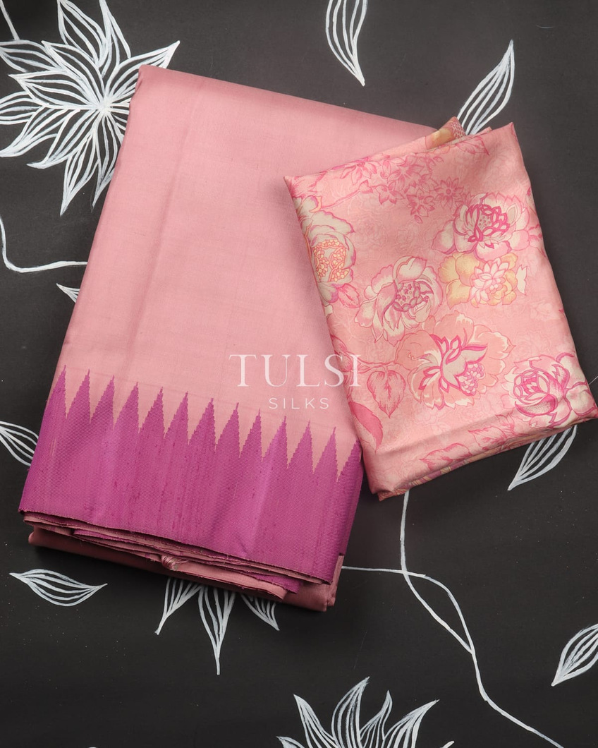 Mauve Pink Handwoven Kanjivaram Silk Saree T360281-image