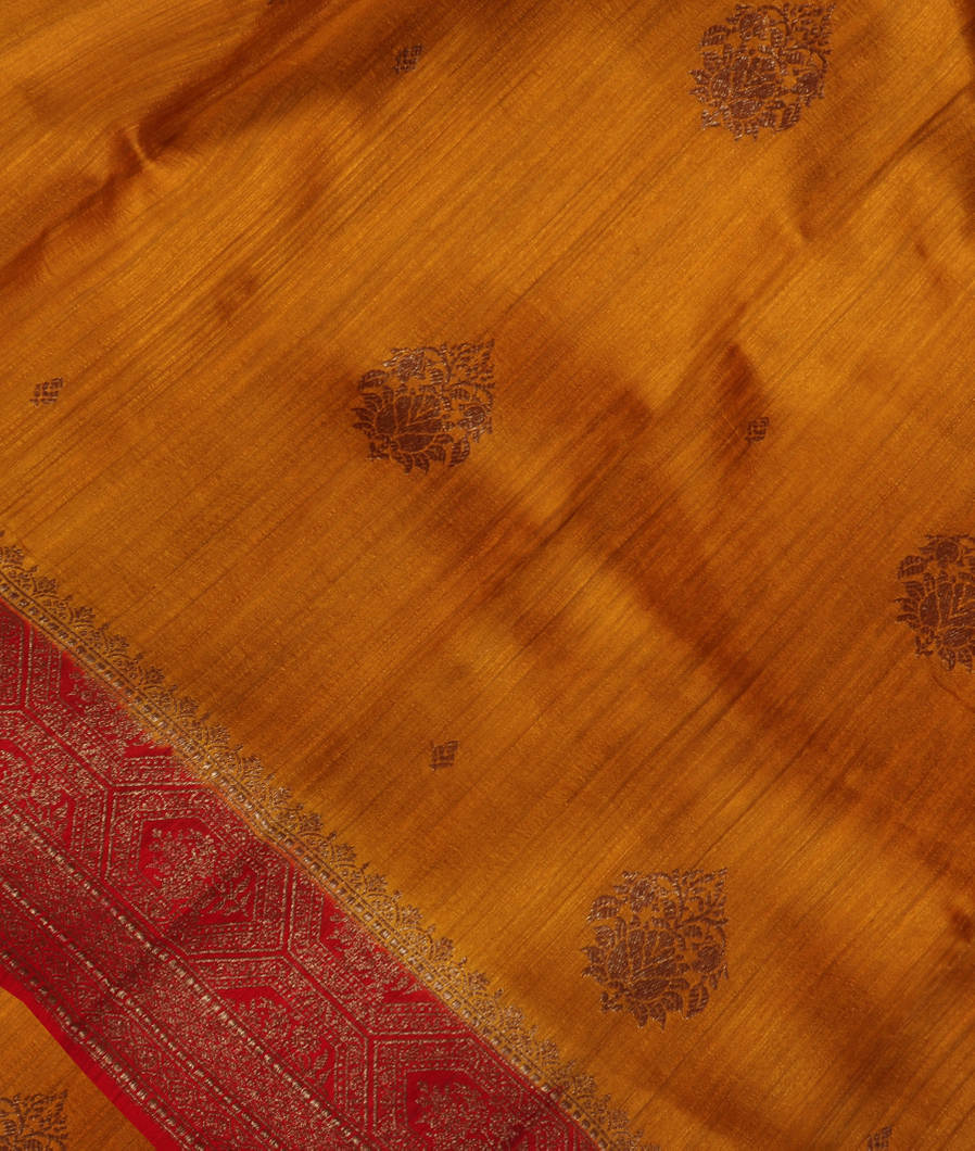 Yellow Banaras Tussar Saree T342913-image