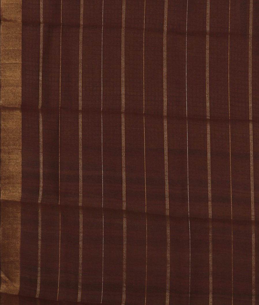 Brown Tussar Printed Saree T2595583