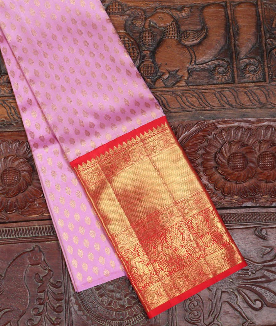 Lavender Handwoven Kanjivaram Silk Pavadai T293923-image