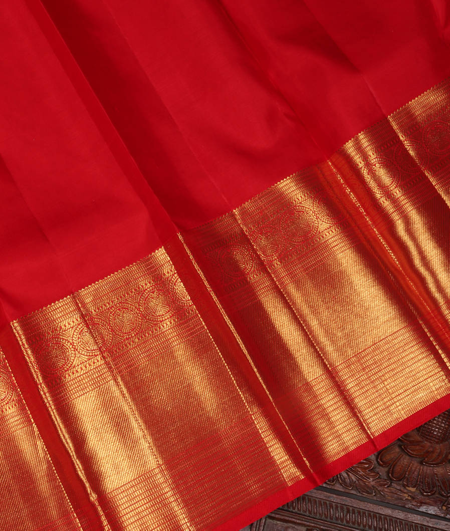 Peach Handwoven Kanjivaram Silk Pavadai T3701652