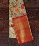 Light Green Printed Kanjivaram Silk Pavadai T311213 1