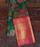 Green Printed Kanjivaram Silk Pavadai T3179441