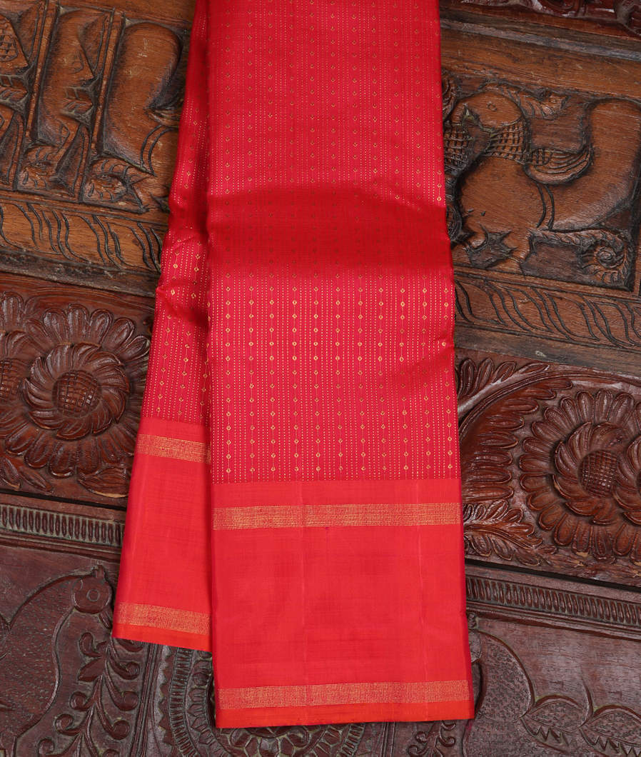 Pinkish Orange Handwoven Kanjivaram Silk Saree T367741-image