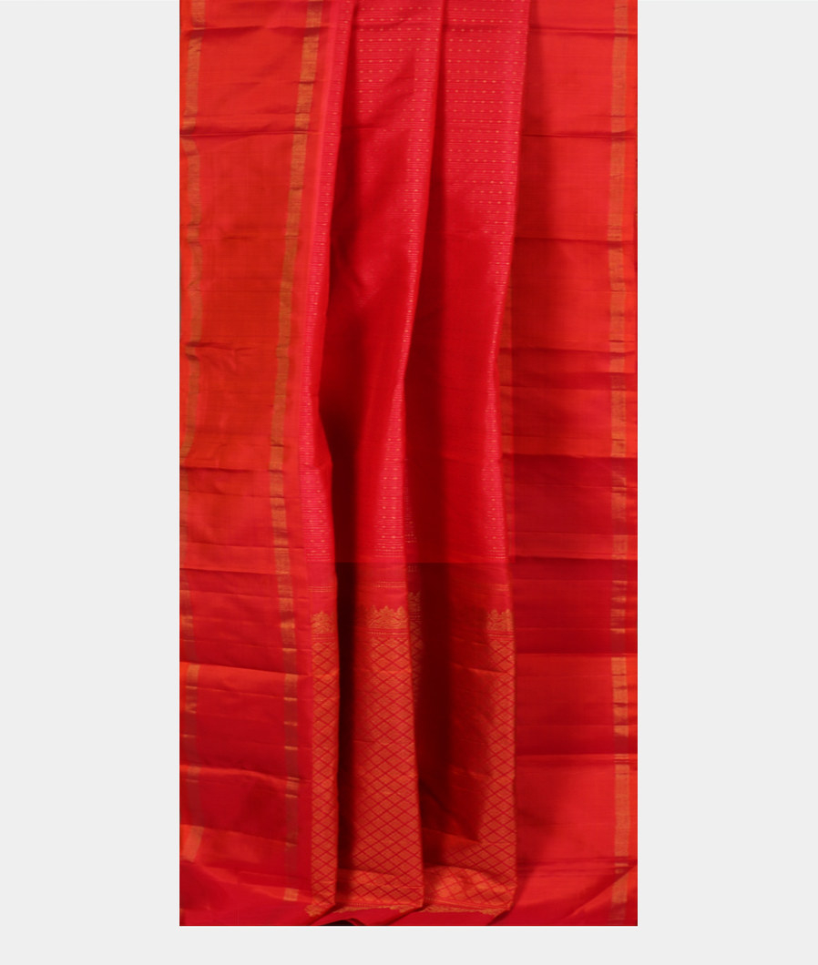 Pinkish Orange Handwoven Kanjivaram Silk Saree T3677412