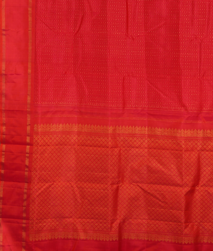 Pinkish Orange Handwoven Kanjivaram Silk Saree T3677414