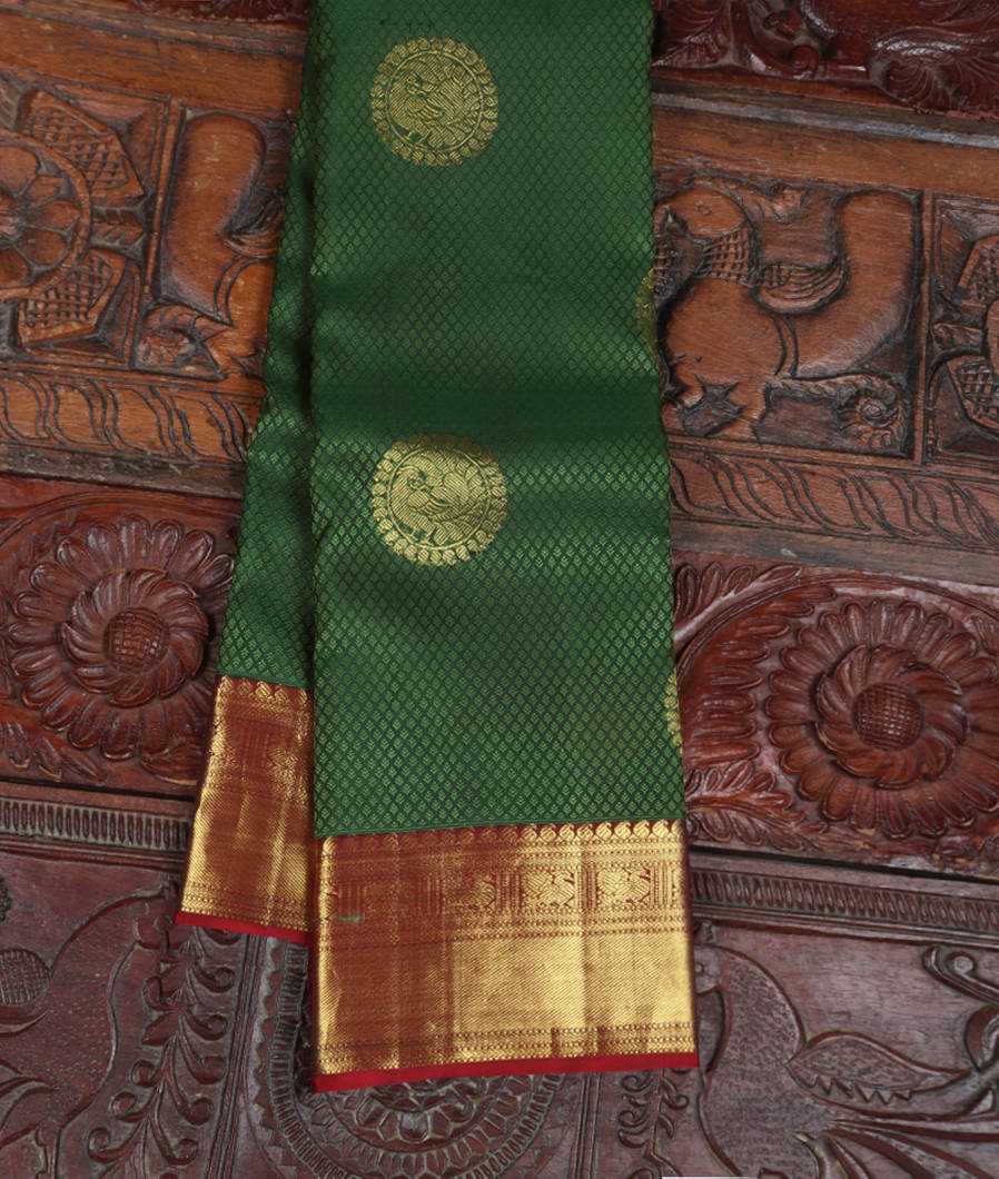 Green Handwoven Kanjivaram Silk Saree T337579-image