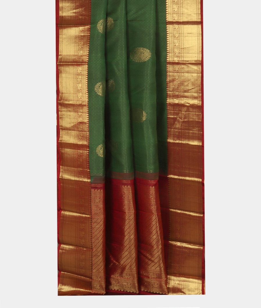 Green Handwoven Kanjivaram Silk Saree T3375792