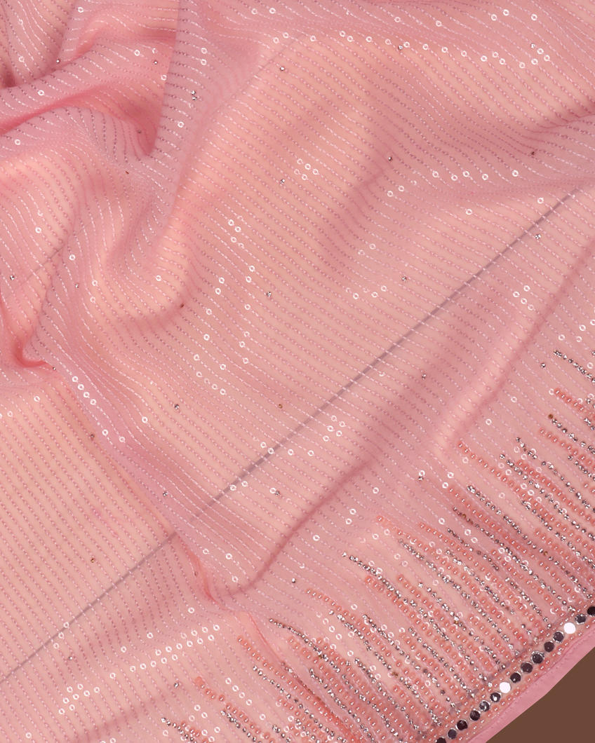 Pink Georgette Silk Saree T3675204