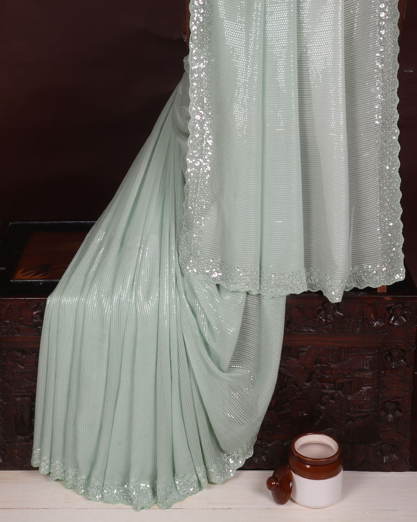 Blue Georgette Silk Saree T367532-image