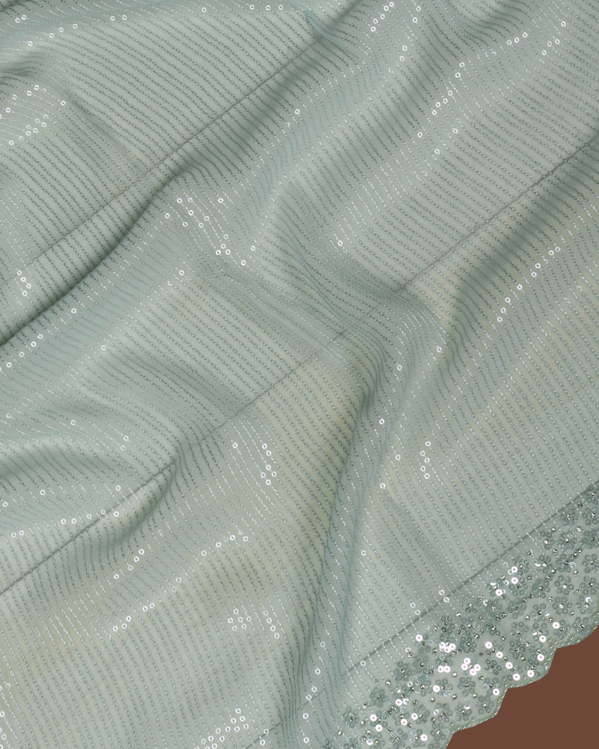 Blue Georgette Silk Saree T3675324