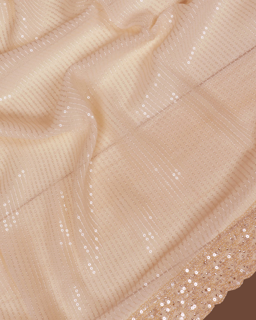 Cream Georgette Silk Saree T3675334