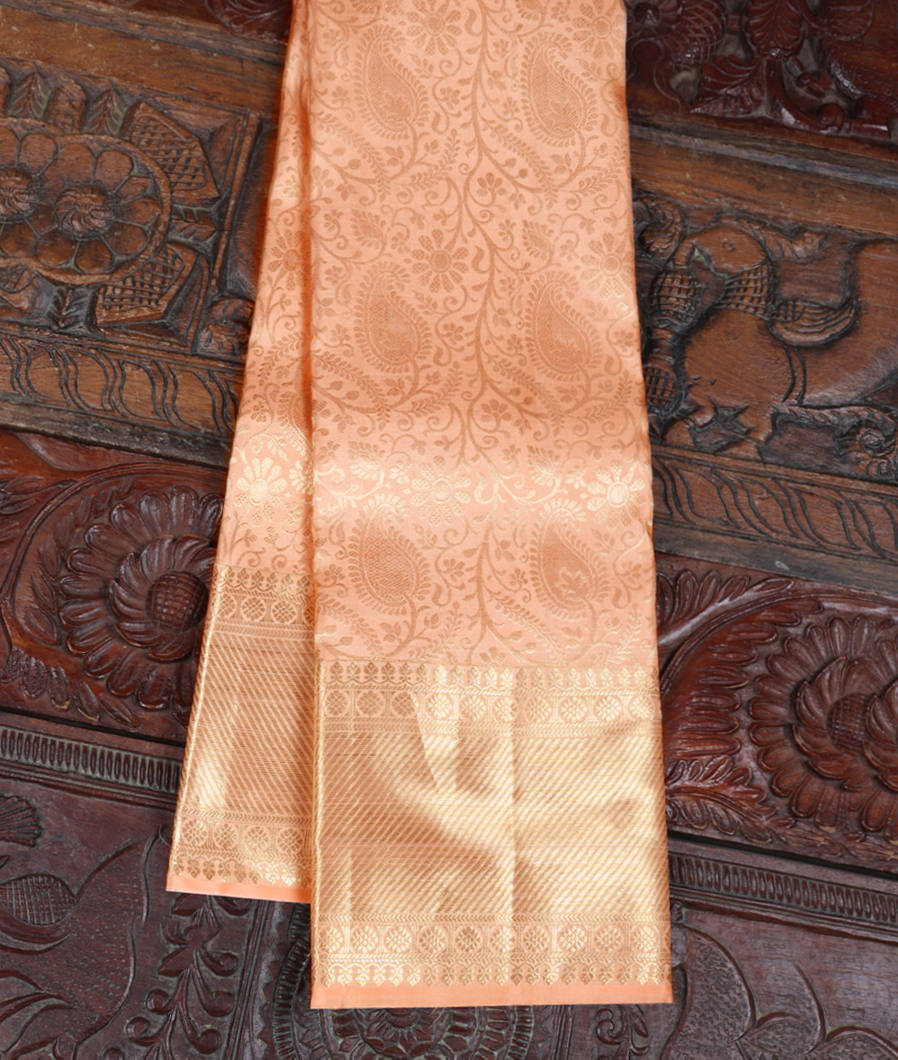 Peach Handwoven Kanjivaram Silk Saree T346056-image