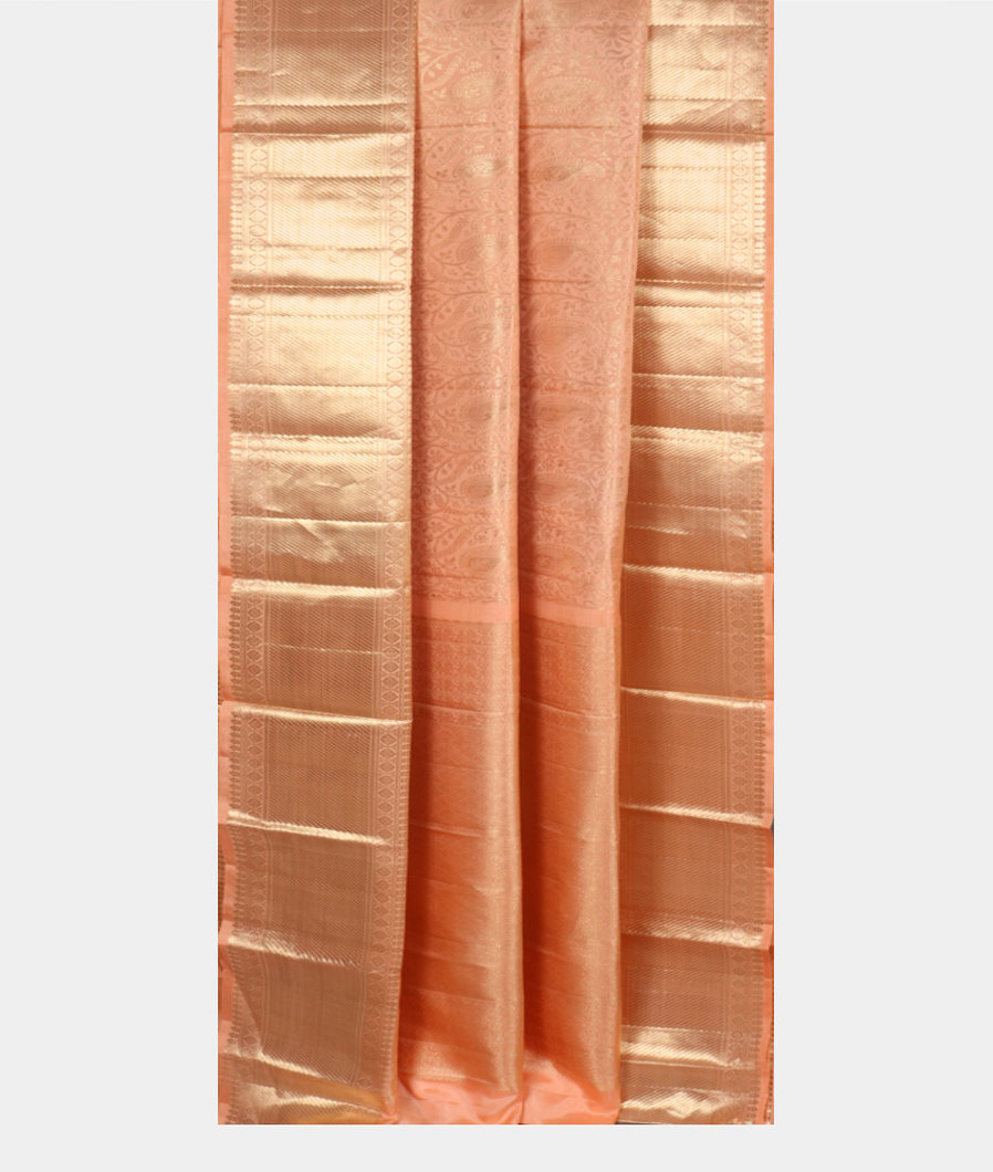 Peach Handwoven Kanjivaram Silk Saree T3460562
