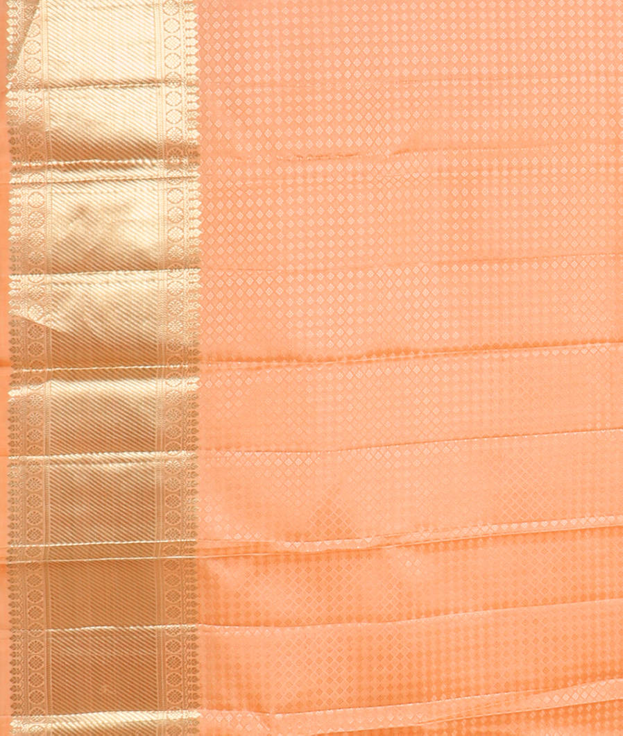 Peach Handwoven Kanjivaram Silk Saree T3460563