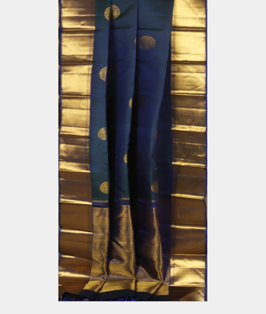 Peacock Blue Handwoven Kanjivaram Silk Saree T3609942