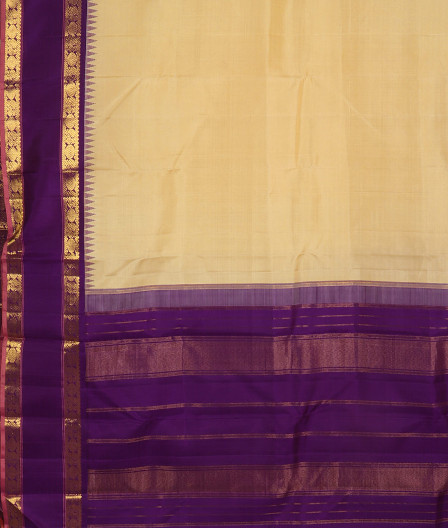 Cream Handwoven Kanjivaram Silk Saree T3680614