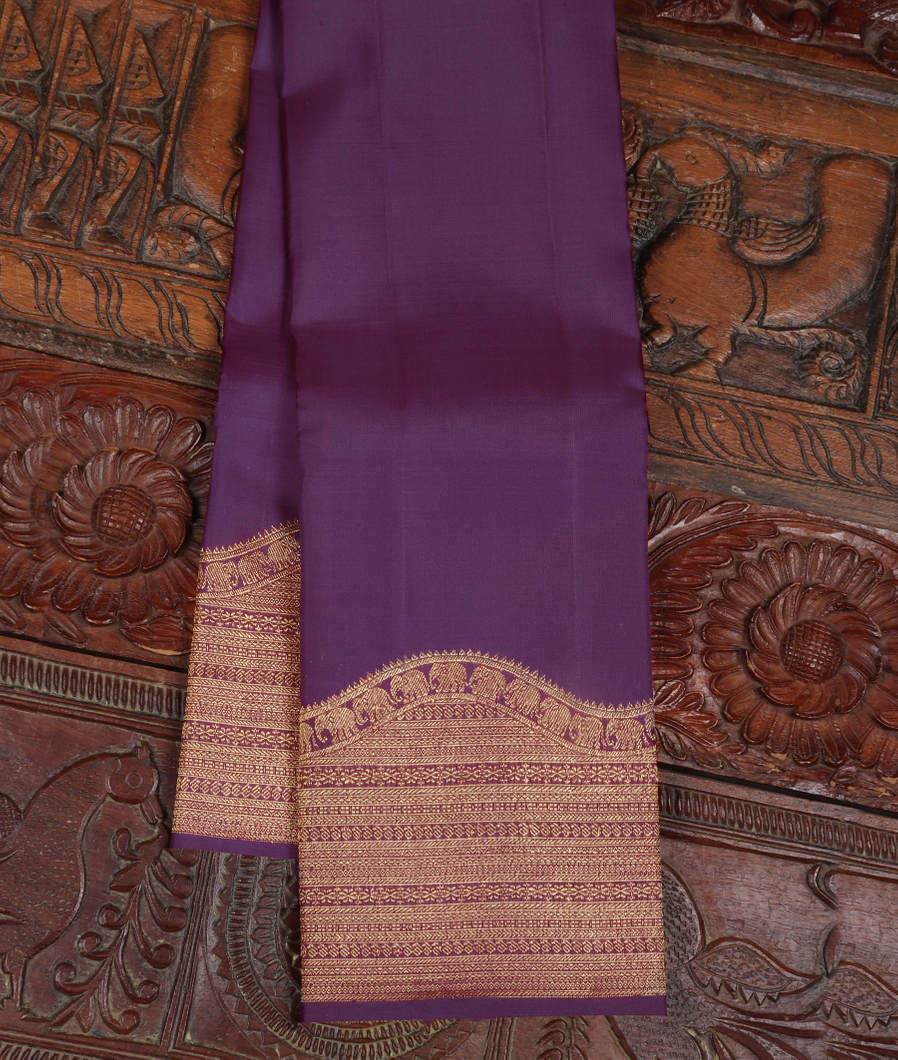 Purple Handwoven Kanjivaram Silk Saree T370246-image