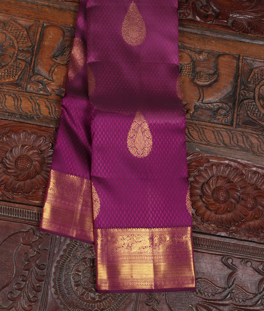 Purple Handwoven Kanjivaram Silk Saree T360992-image