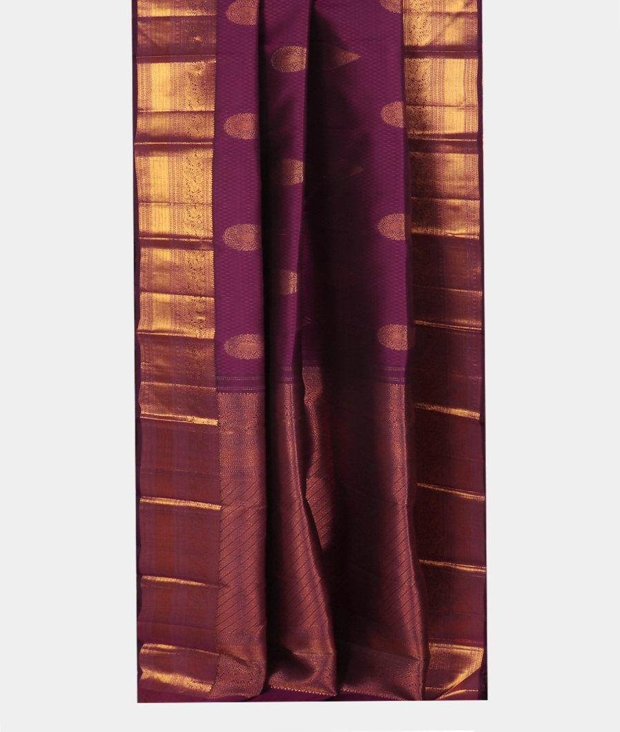 Purple Handwoven Kanjivaram Silk Saree T3609922