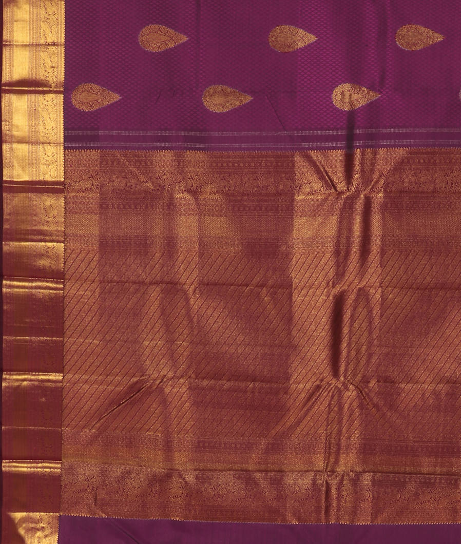 Purple Handwoven Kanjivaram Silk Saree T3609924