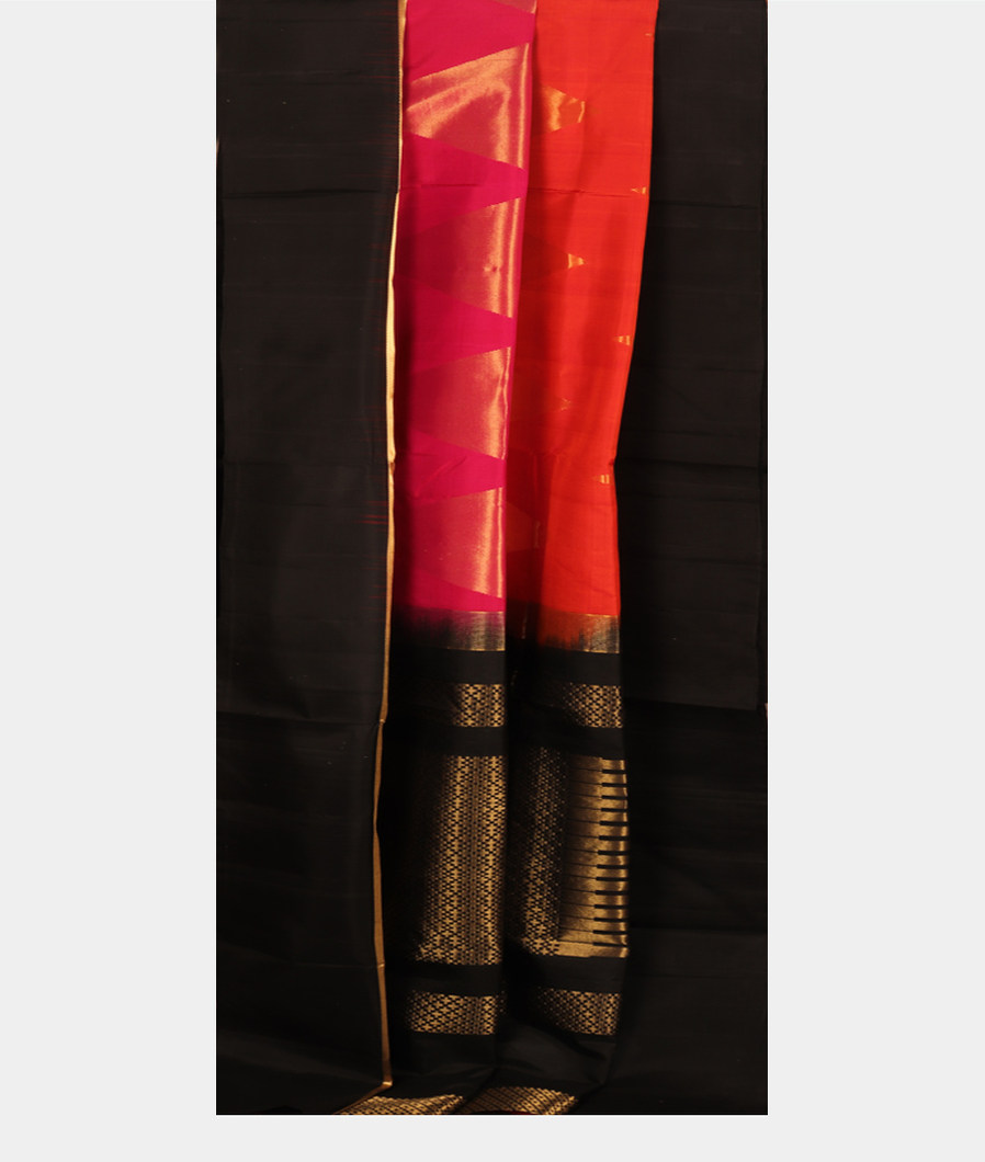 Magenta and Orange Soft Silk Saree T2737182