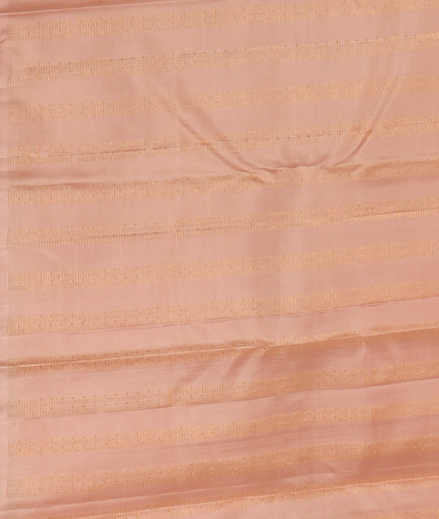 Orangish Pink Handwoven Kanjivaram Silk Saree T3671423