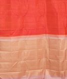 Orangish Pink Handwoven Kanjivaram Silk Saree T3671424