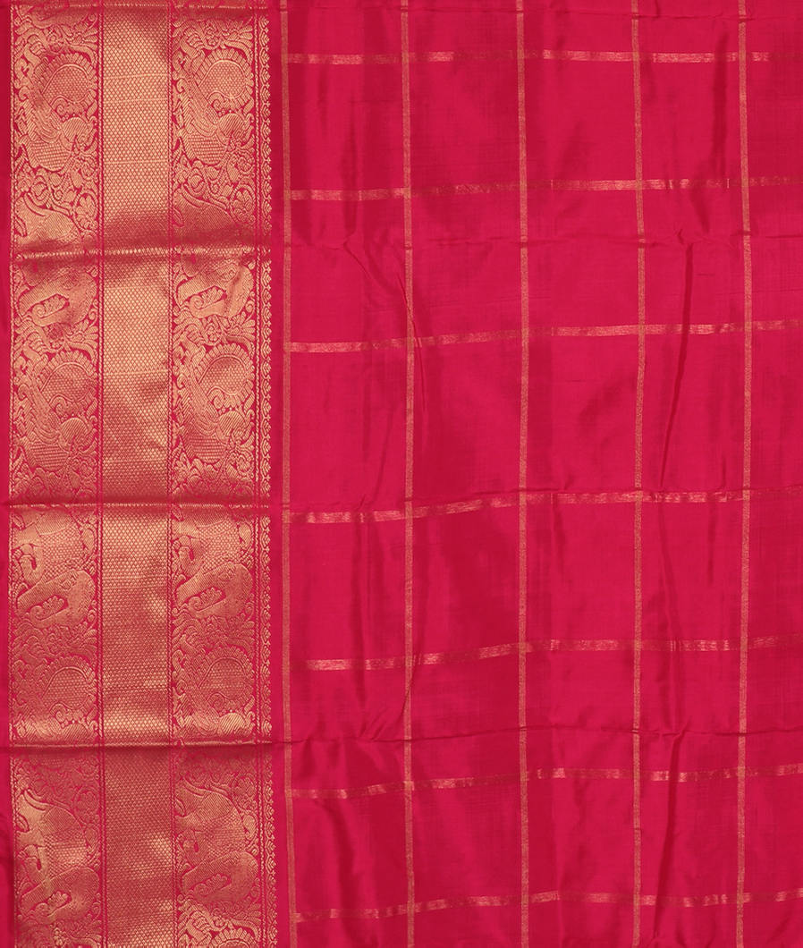 Orange Ikat Silk Saree T3572093