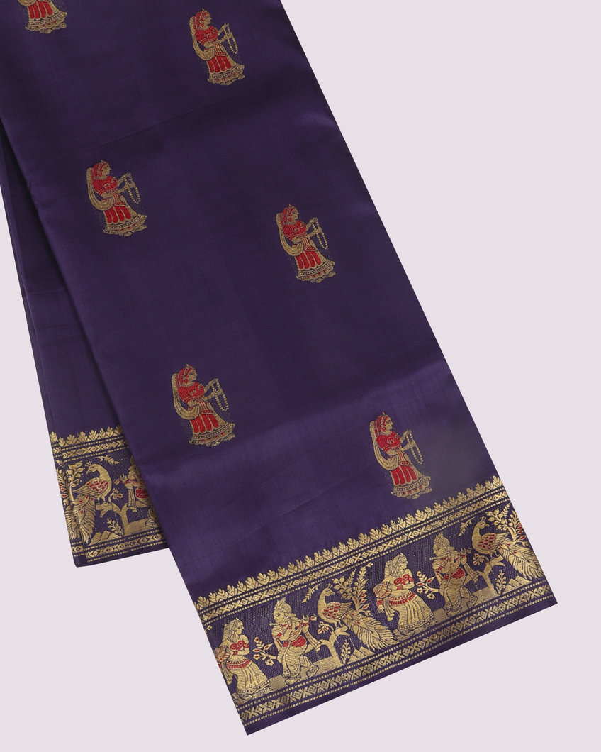 Purple Baluchari Silk Saree T319031-image
