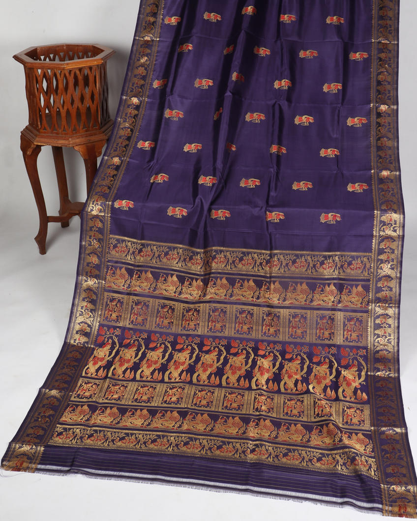 Purple Baluchari Silk Saree T3190312