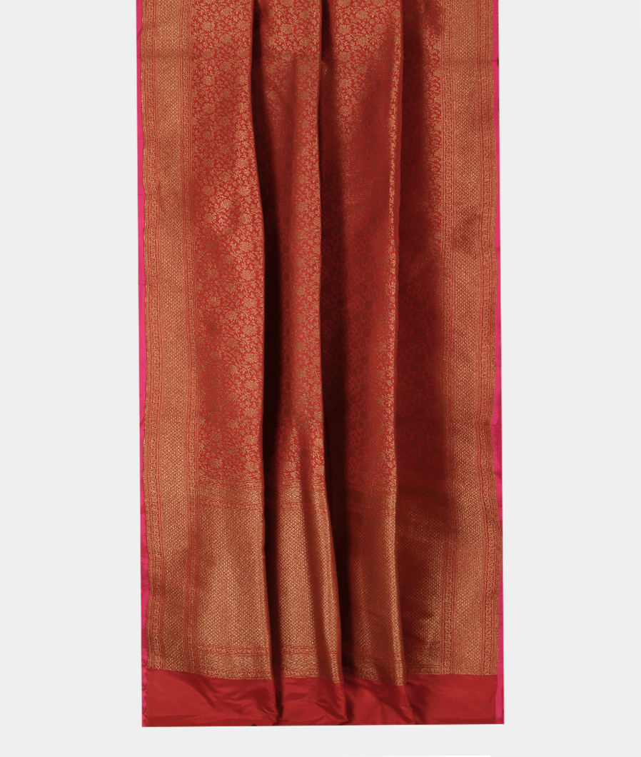 Rust Banaras Silk Saree T2913632