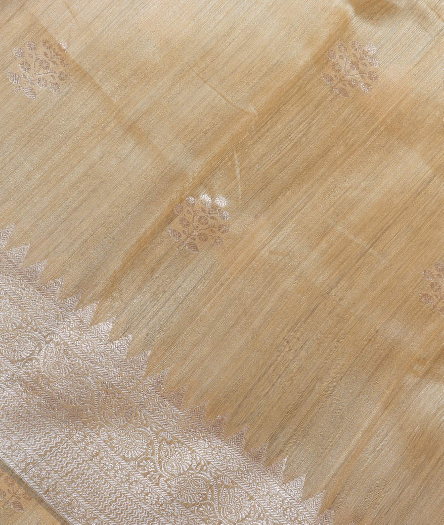 Light Yellow Banaras Tussar Saree T341764-image