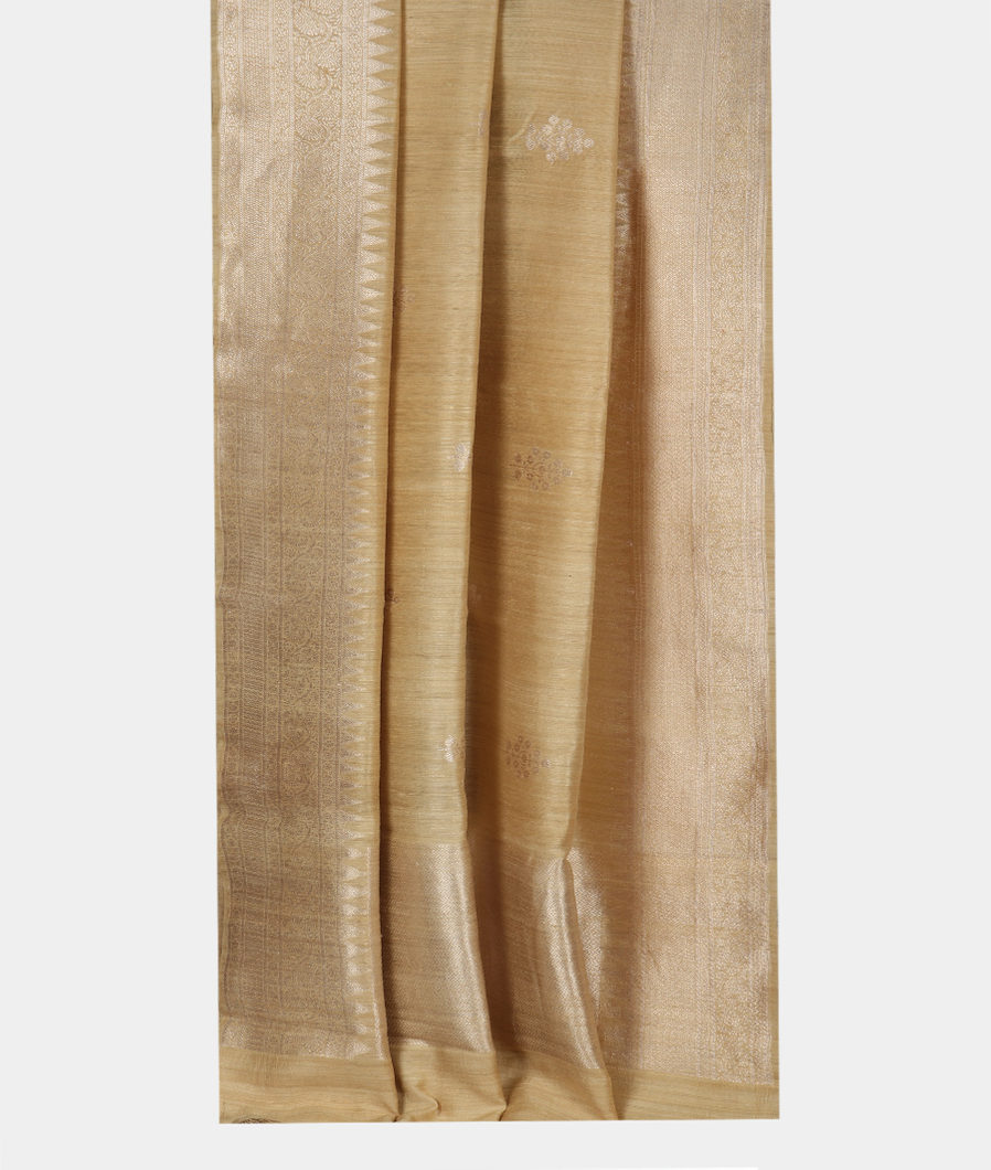Light Yellow Banaras Tussar Saree T3417642