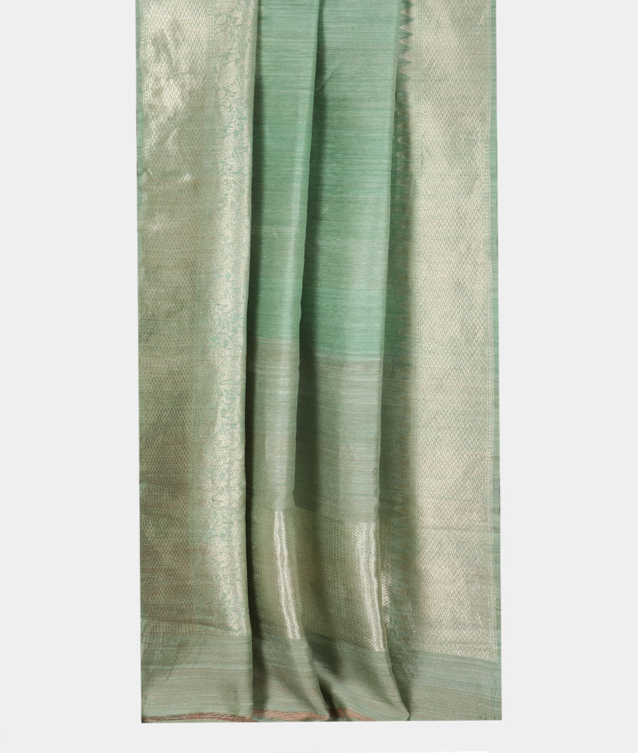 Light Green Banaras Tussar Saree T3563062