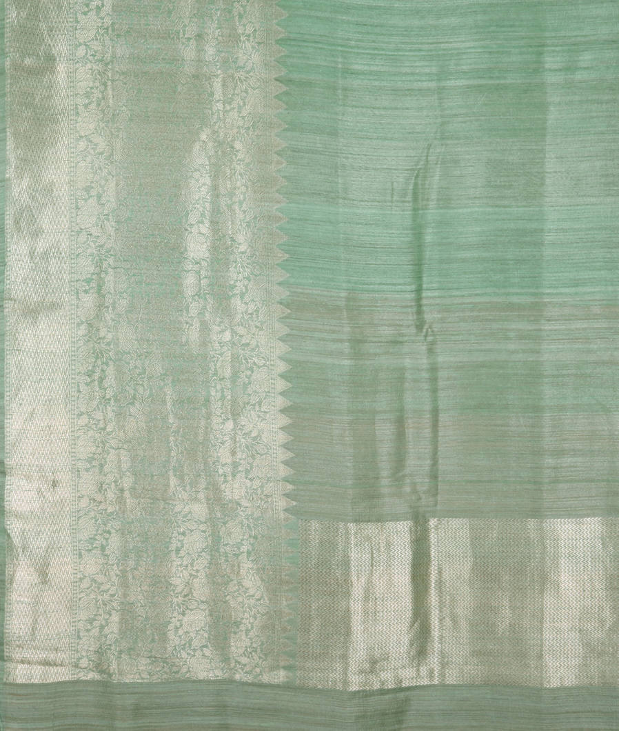 Light Green Banaras Tussar Saree T3563064