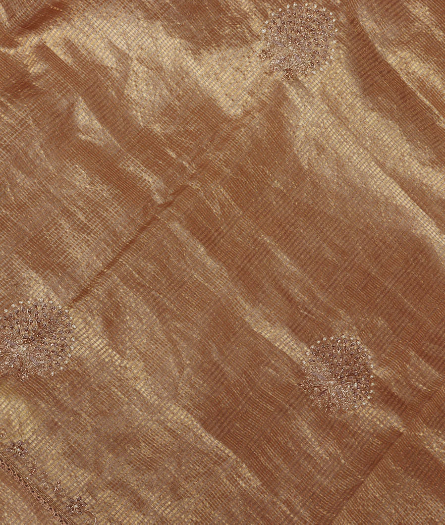Gold Tussar Silk Embroidery Saree T369609-image