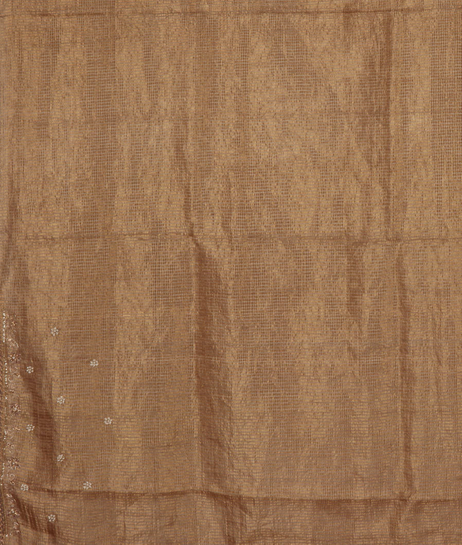 Gold Tussar Silk Embroidery Saree T3696093