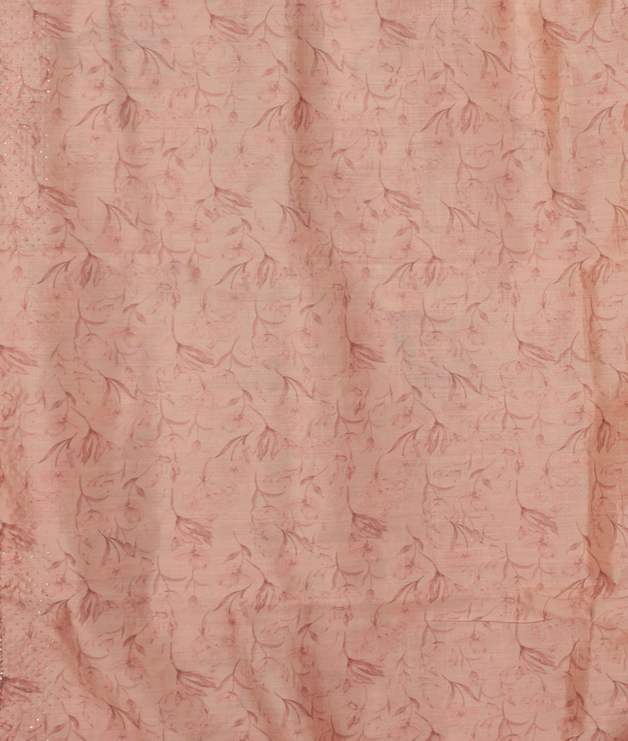 Peach Kora Organza Printed Saree T3536283