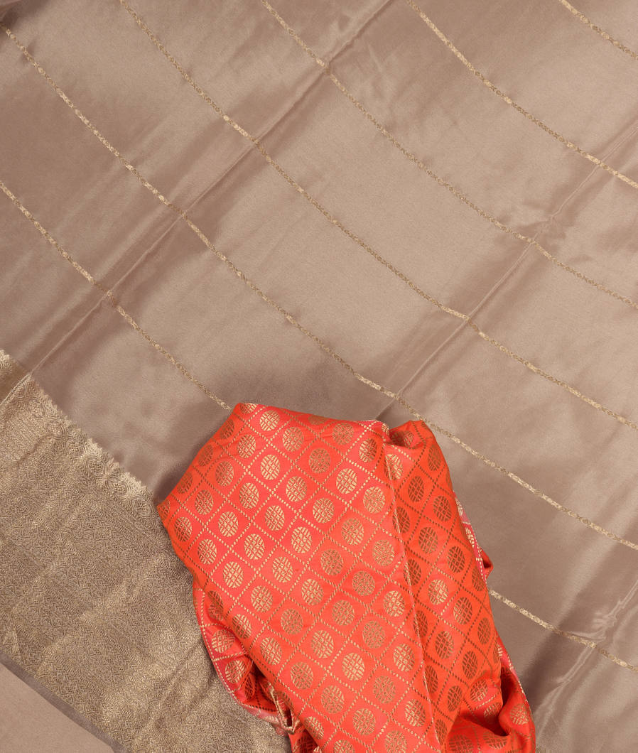 Beige Mysore Silk Saree T369361-image
