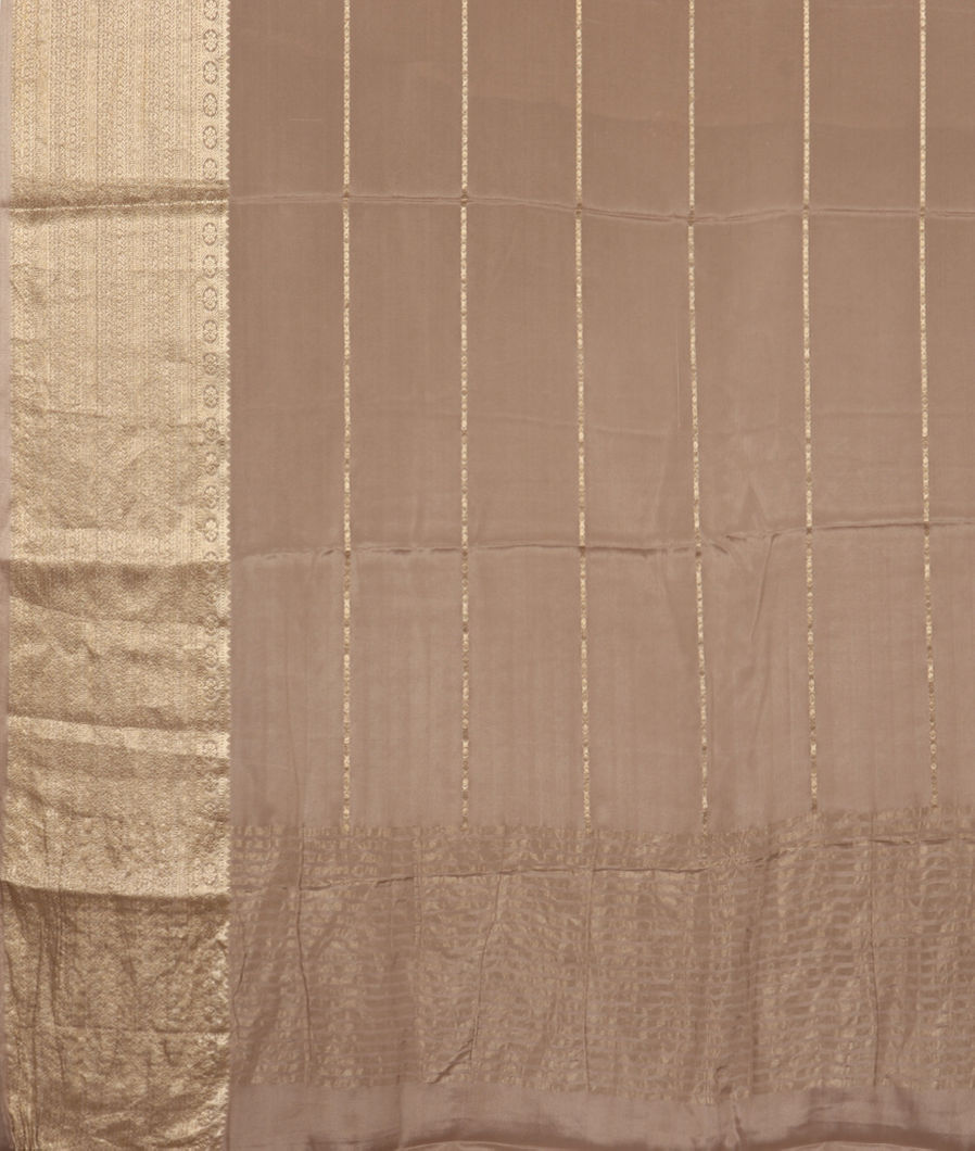 Beige Mysore Silk Saree T3693615