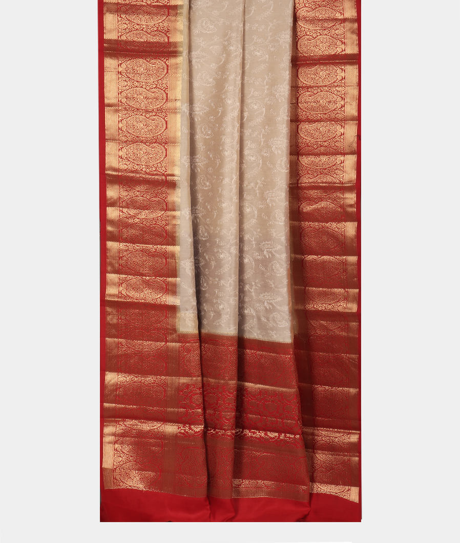 Beige Chaniya Silk Embroidery Saree T3539372