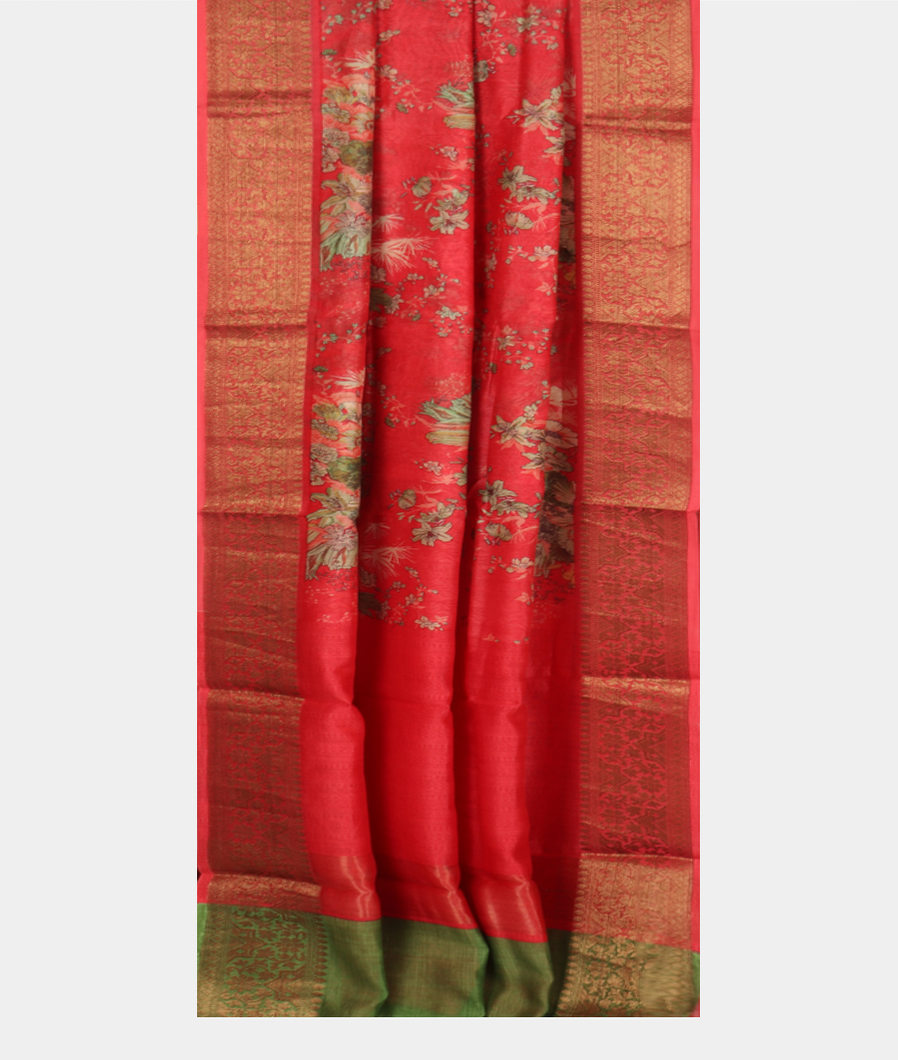 Pink Soft Printed Cotton Saree T3709912