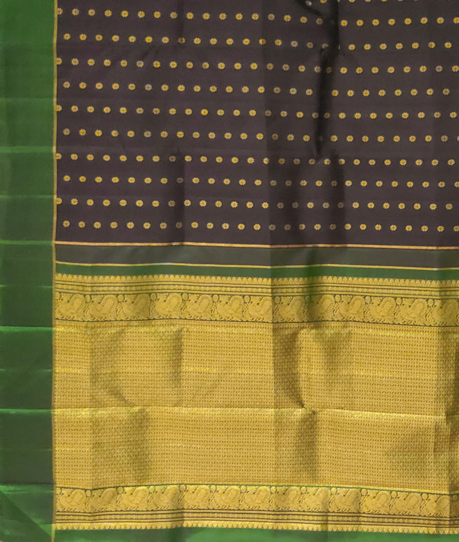 Black Handwoven Kanjivaram Silk Saree T3719094