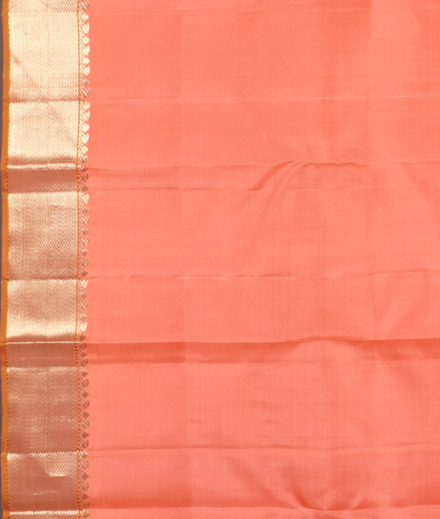 Pink and Peach Handwoven Kanjivaram Silk Saree T3617313