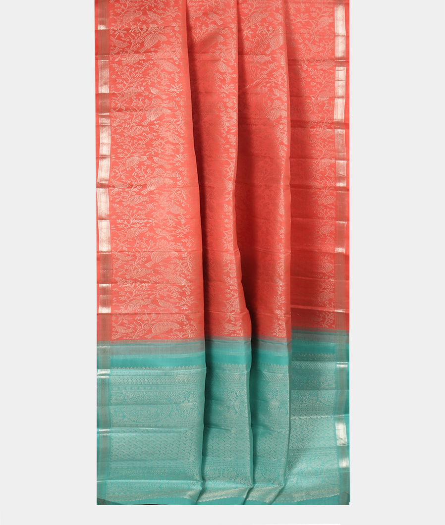 Peach Handwoven Kanjivaram Silk Saree T3676582