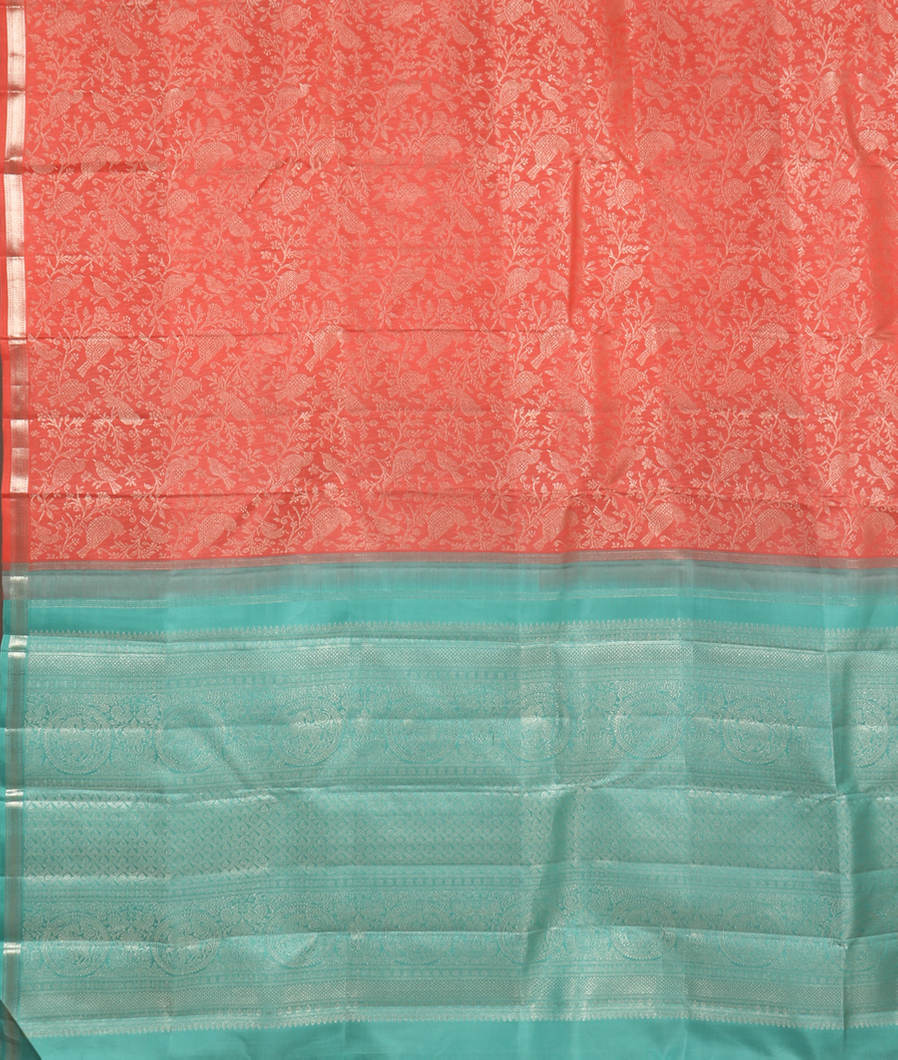Peach Handwoven Kanjivaram Silk Saree T3676584